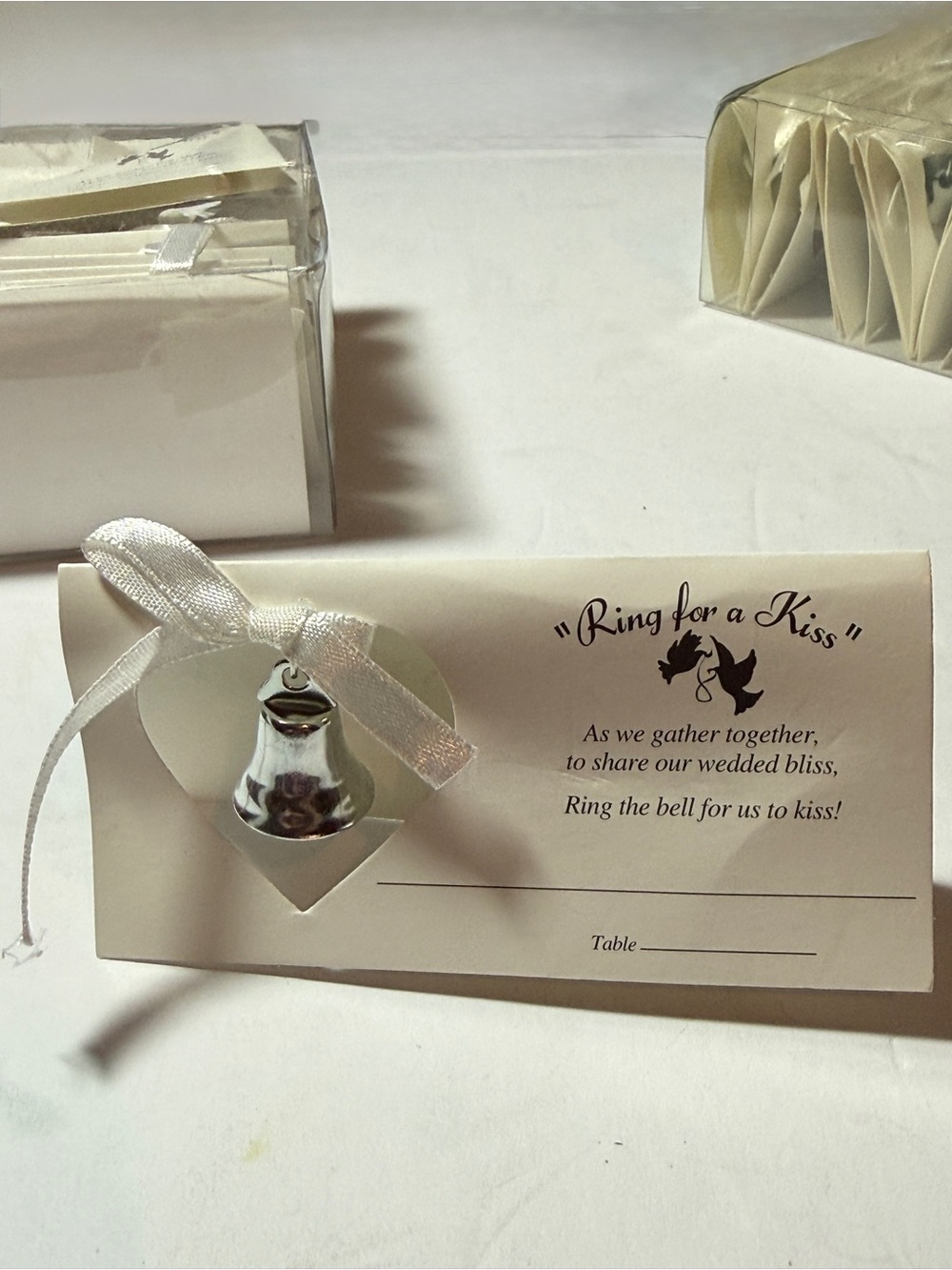 “Ring for a Kiss” Wedding Table Place Cards/Favors 6 BOXES/24 PER BOX (144 TTL)